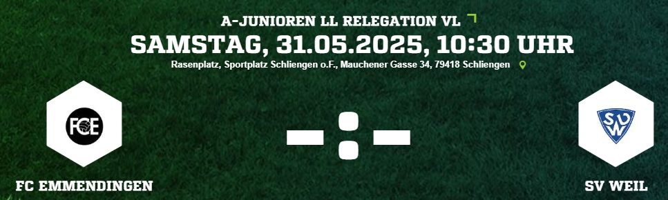 Die U19 spielt um den Verbandsligaaufstieg