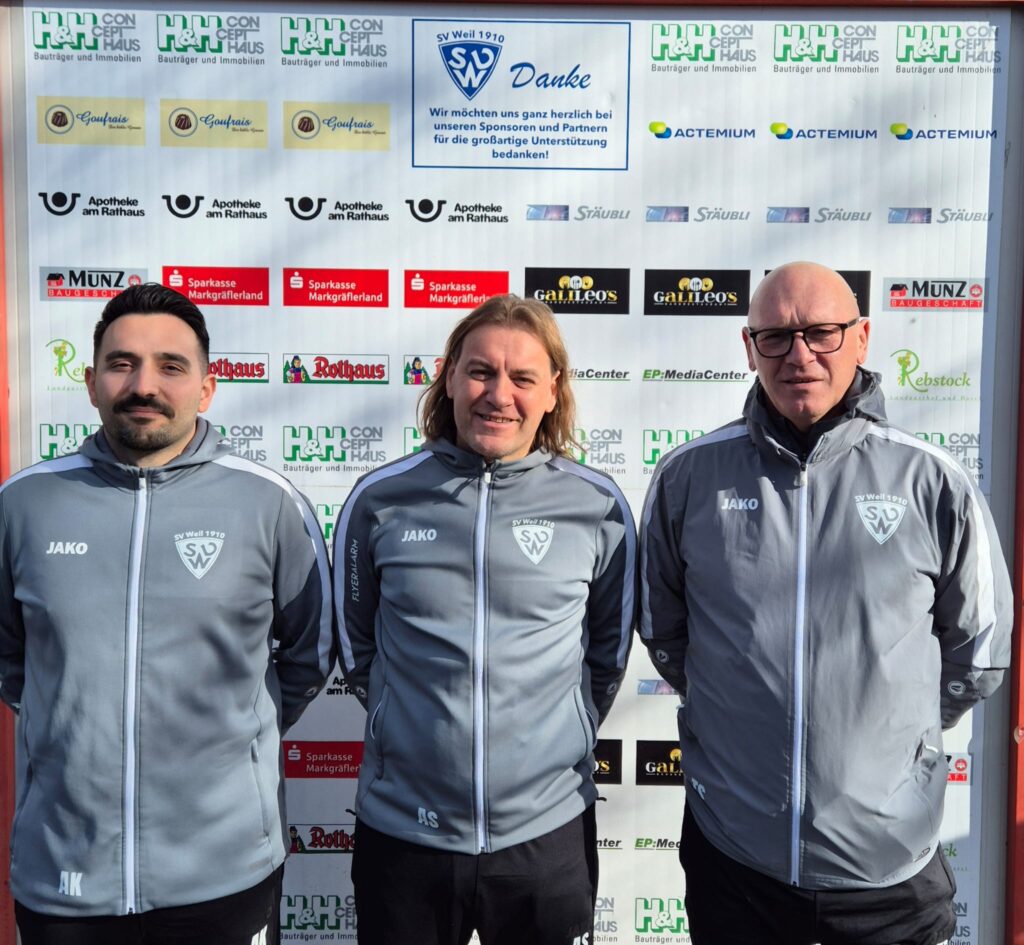 Der SV Weil verlängert mit Andreas Schepperle und seinem Trainerteam